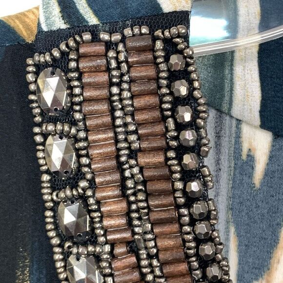 Boston Proper Women's Abstract Striped Long Bell Sleeve Top Multicolor Size XS - Picture 10 of 11